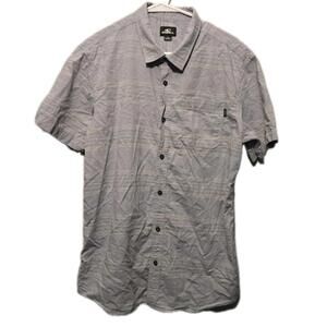 O'NEILL BUTTON UP CAMP SHORT SLEEVE SHIRT GRAY MENS SIZE LARGE 🔥